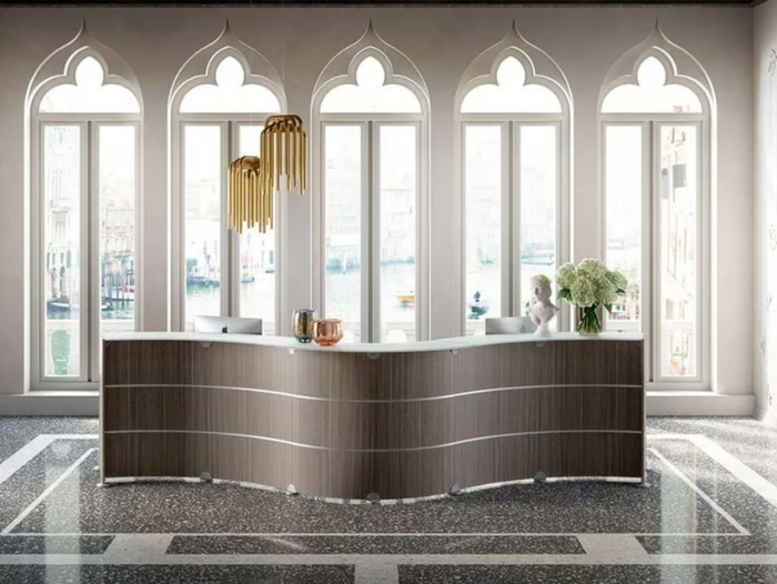 RECEPTION GLASS - Modular reception desk _ Quadrifoglio Group